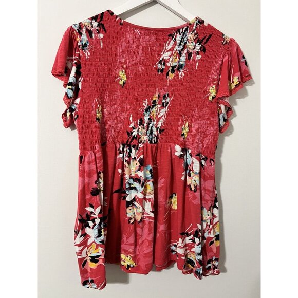 Torrid Pink Babydoll Cotton Crew Neck Smocked Bodice Top Size 2X - Picture 6 of 7